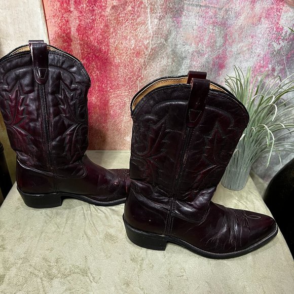 📌Cowboy Boots Dark Brown Oil Resistant Hypalon Non-Marking looks like new - Picture 14 of 16